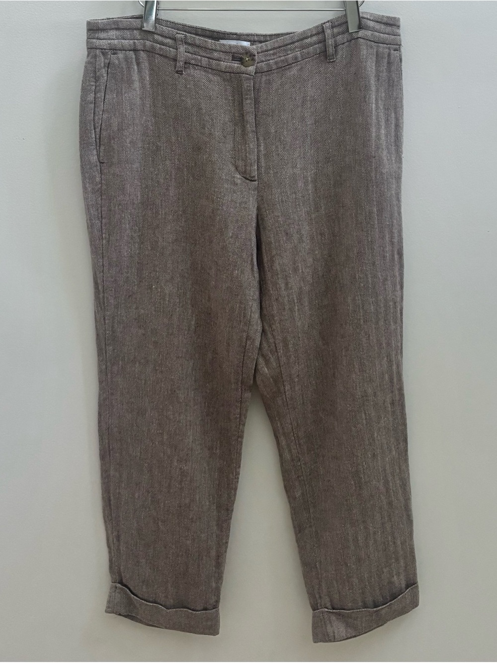 J Jill Brown Herringbone Pants Trousers 10